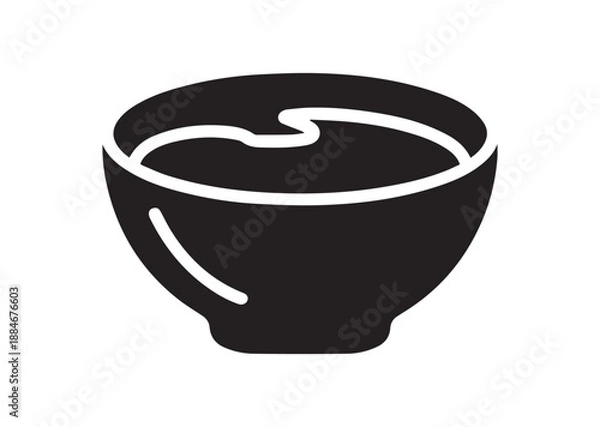 Fototapeta Soup Bowl Icon, Editable Solid Vector Illustration