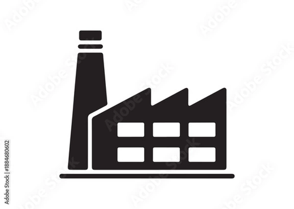 Fototapeta Factory Building Icon, Editable Solid Vector Illustration