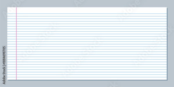 Fototapeta Blank Lined Paper with Red Margin