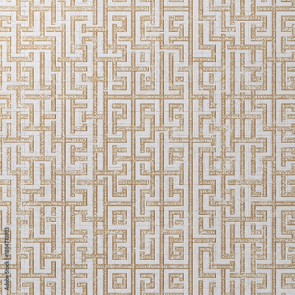 Obraz White and gold geometric pattern background