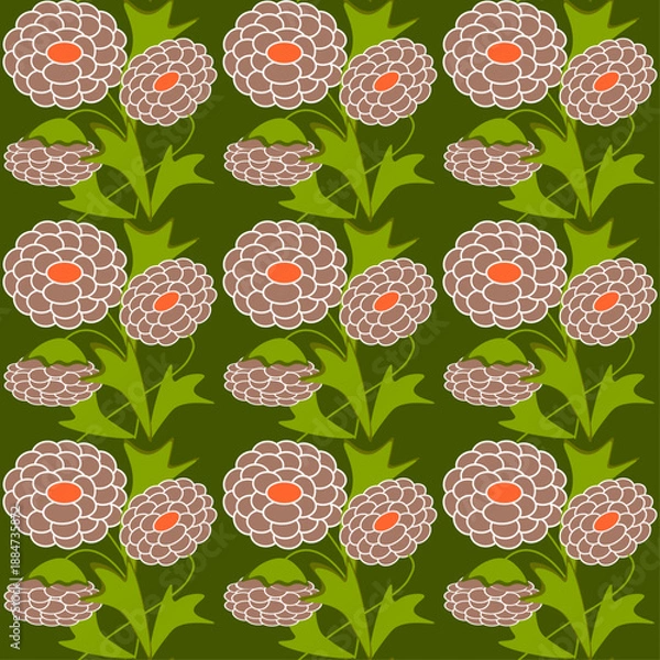 Fototapeta seamless pattern with flowers
