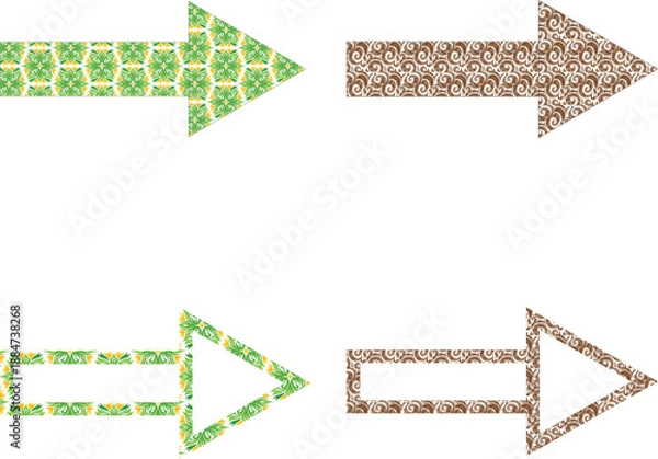 Obraz Right arrow pointing right on light gray background. Horizontal right arrow