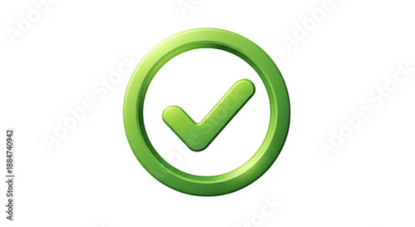 Obraz Green checkmark icon isolated on transparent background