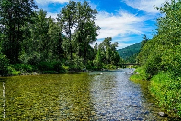 Fototapeta The Clark Fork River in Montana showing off it's beautiful waters.