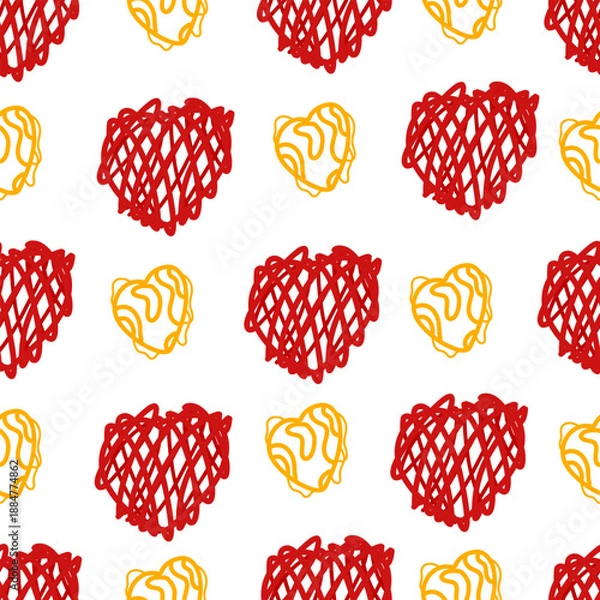 Obraz Vector drawing, hearts made of threads