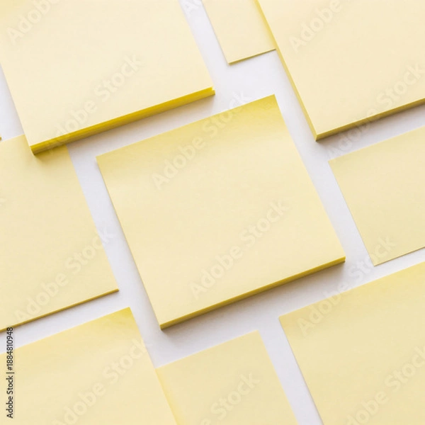 Obraz Yellow post-it notes isolated on white background