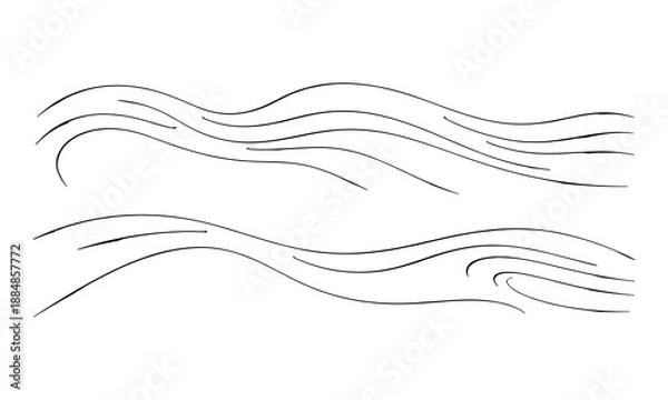 Fototapeta Abstract wavy lines isolated on white background, Vector