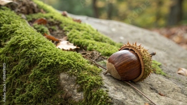 Obraz acorn on moss
