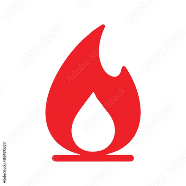 Fototapeta simple fire flame symbol flat vector
