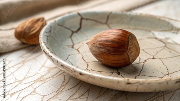 Obraz walnuts on wooden background