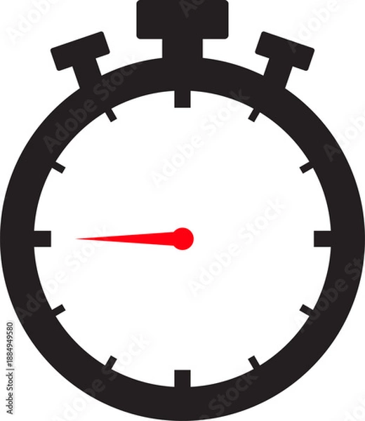 Fototapeta Clock icon. Stopwatch symbol. Countdown timer on transparent background.