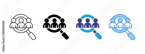 Obraz Search icon set multiple style collection