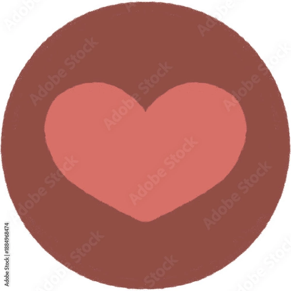 Obraz 원 중앙에 있는 하트