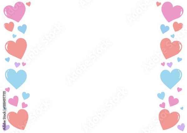 Obraz かわいい手書きのハートのフレーム