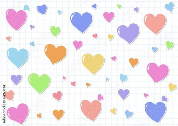 Obraz ハートのシール風素材