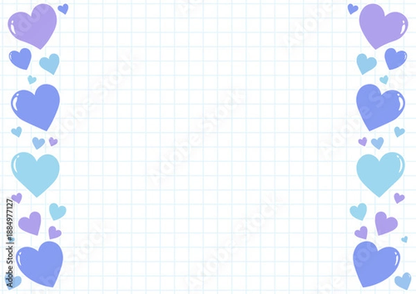 Obraz かわいい手書きのハートのフレーム