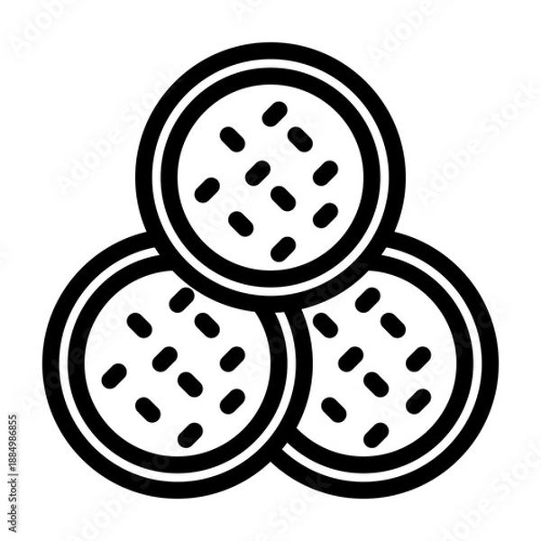 Obraz Sugar cookie line icon