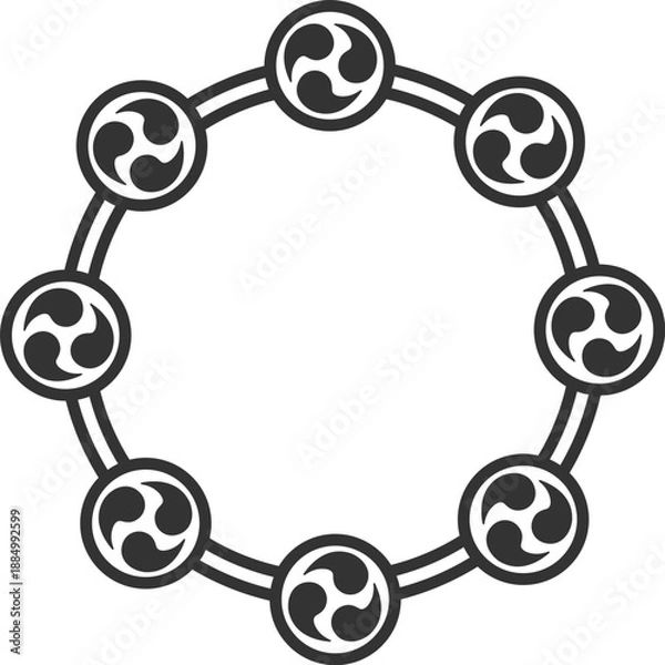 Obraz 雷太鼓のアイコン（線画）のイラスト