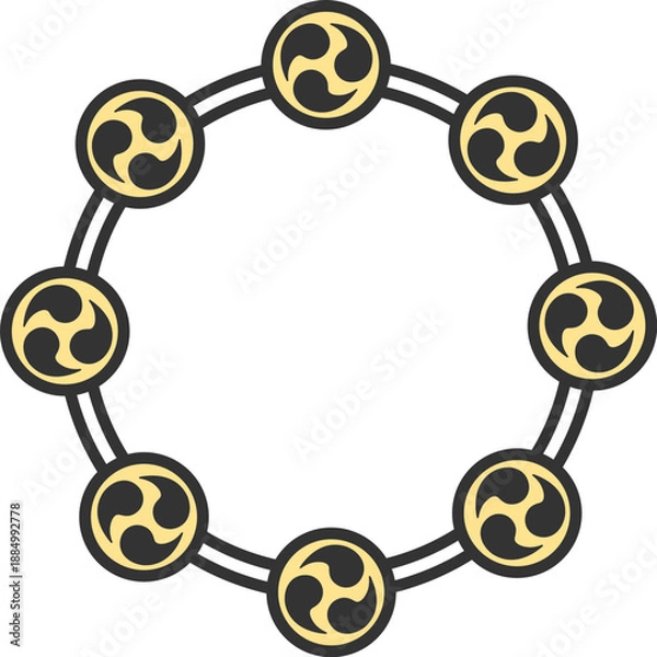 Obraz 雷太鼓のアイコン（線画カラー）のイラスト