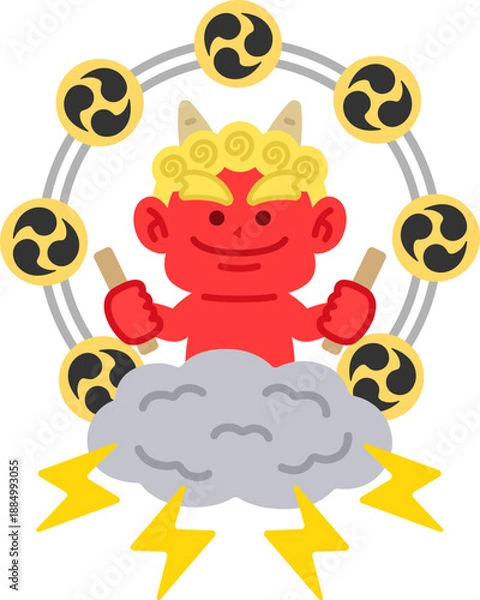 Obraz 赤鬼の雷様のアイコンのイラスト