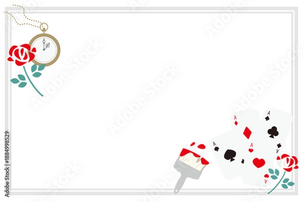 Obraz アリスモチーフのフレーム背景イラスト素材