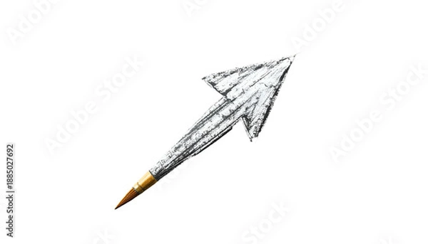 Obraz Silver Arrow with Fletching and Tip.