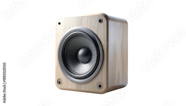 Obraz Silver Metal Speaker on White Background.