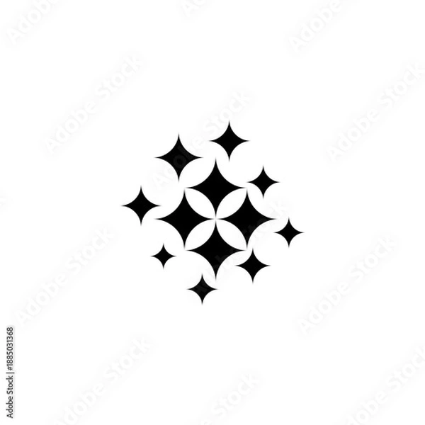 Obraz silver star on white background