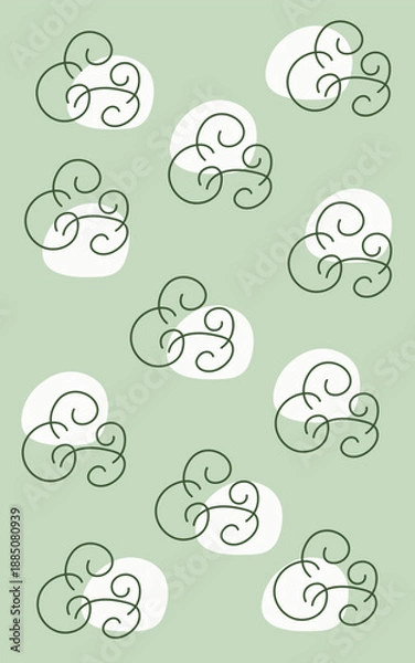 Obraz Line art brush abstract decorative pattern solid blue background