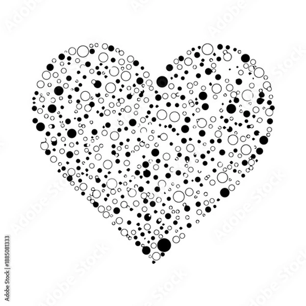 Obraz Black and white heart pattern Vector