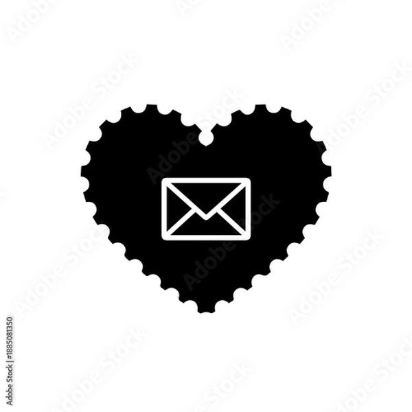 Obraz Pixel heart with envelope Vector