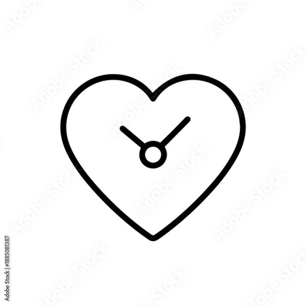 Obraz Heart shaped clock Vector