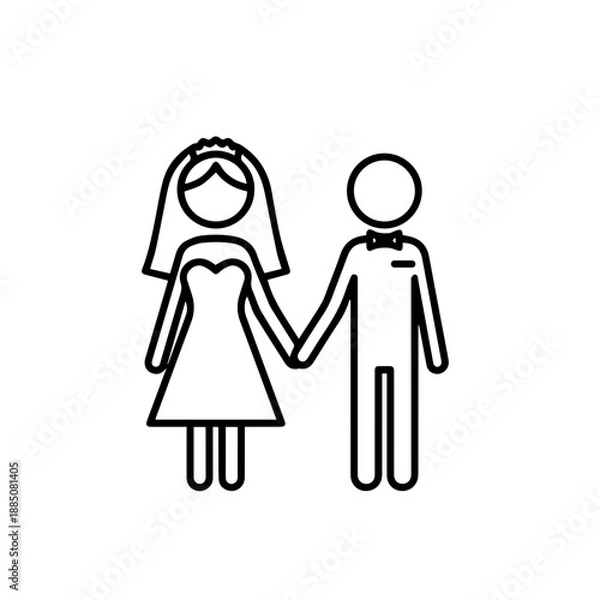 Obraz Couple holding hands Vector