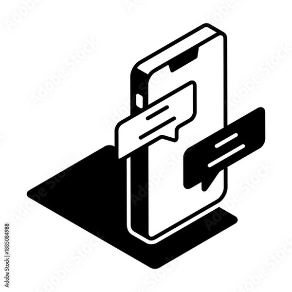 Obraz A glyph style icon representing chatting