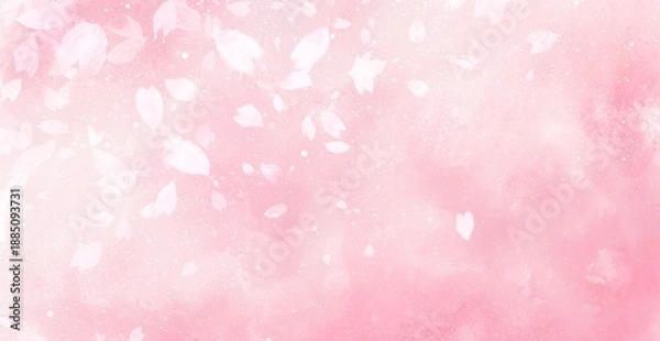 Obraz 桜が舞い散るピンクの背景 手描き
