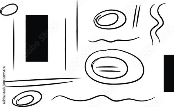 Obraz Different brush vector set 