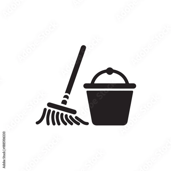 Fototapeta bucket and mop