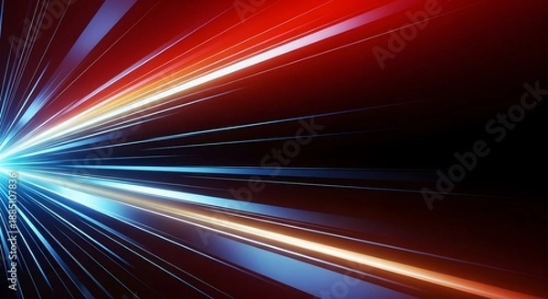 Obraz Vibrant light streaks radiating from a central point