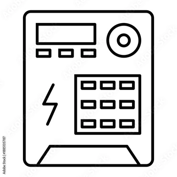 Obraz smart meter line icon with editable stroke