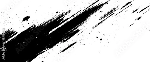Obraz Vector abstract modern background featuring black bold diagonal brush strokes