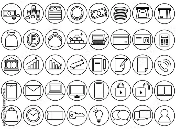 Fototapeta 金融関係のアイコン集	