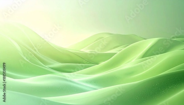 Obraz Abstract Green Waves with Gradient Light and Organic Flow