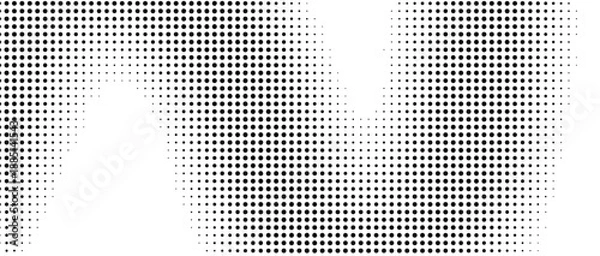 Fototapeta Wavy gradient halftone dots pattern texture background
