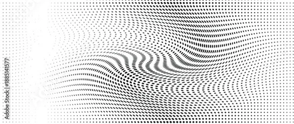 Fototapeta Wavy gradient halftone dots pattern texture background
