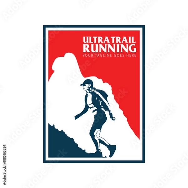 Fototapeta ultra trail run logo vector image
