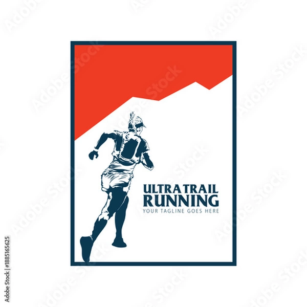 Fototapeta ultra trail run logo vector image