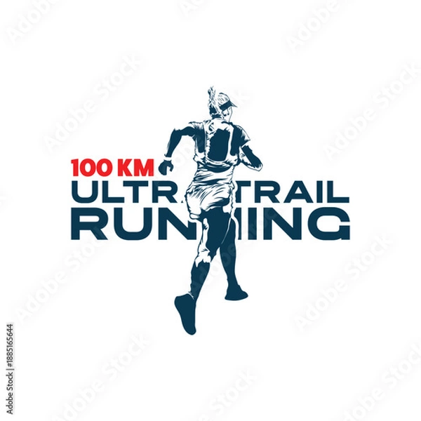 Fototapeta ultra trail run logo vector image