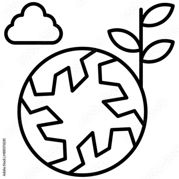 Fototapeta Green City Icon Vector Element