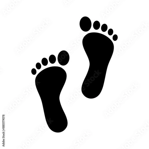 Obraz Two footprint icon isolated on white background