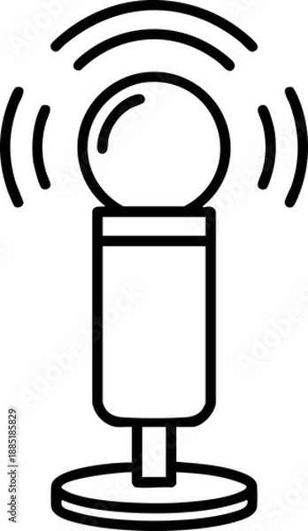 Fototapeta Dynamic Microphone Broadcasting Sound Waves Icon